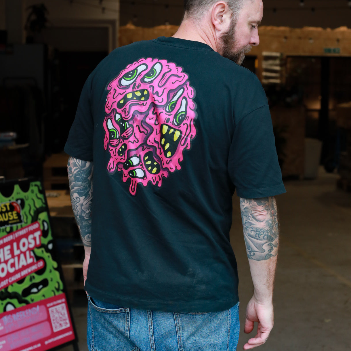 Vintage Look Oversized Monster Tee