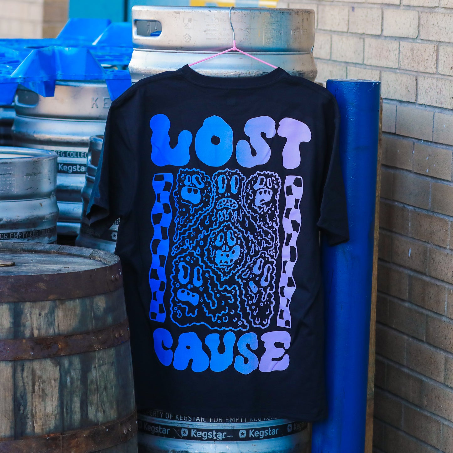 Lost Cause Ombre Wibble Tee (Black or White XS-4XL)