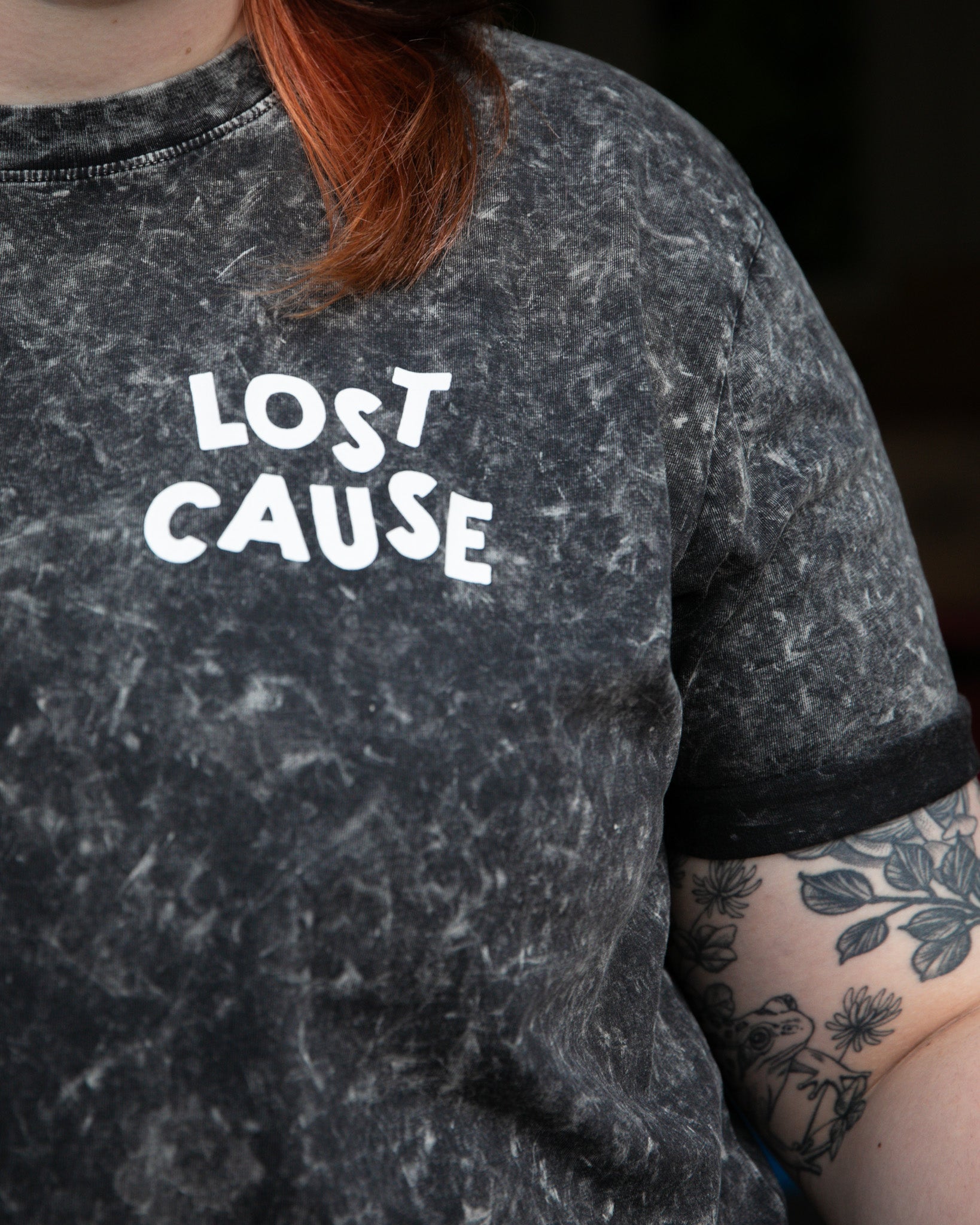 Black Acid Wash Monster Tee