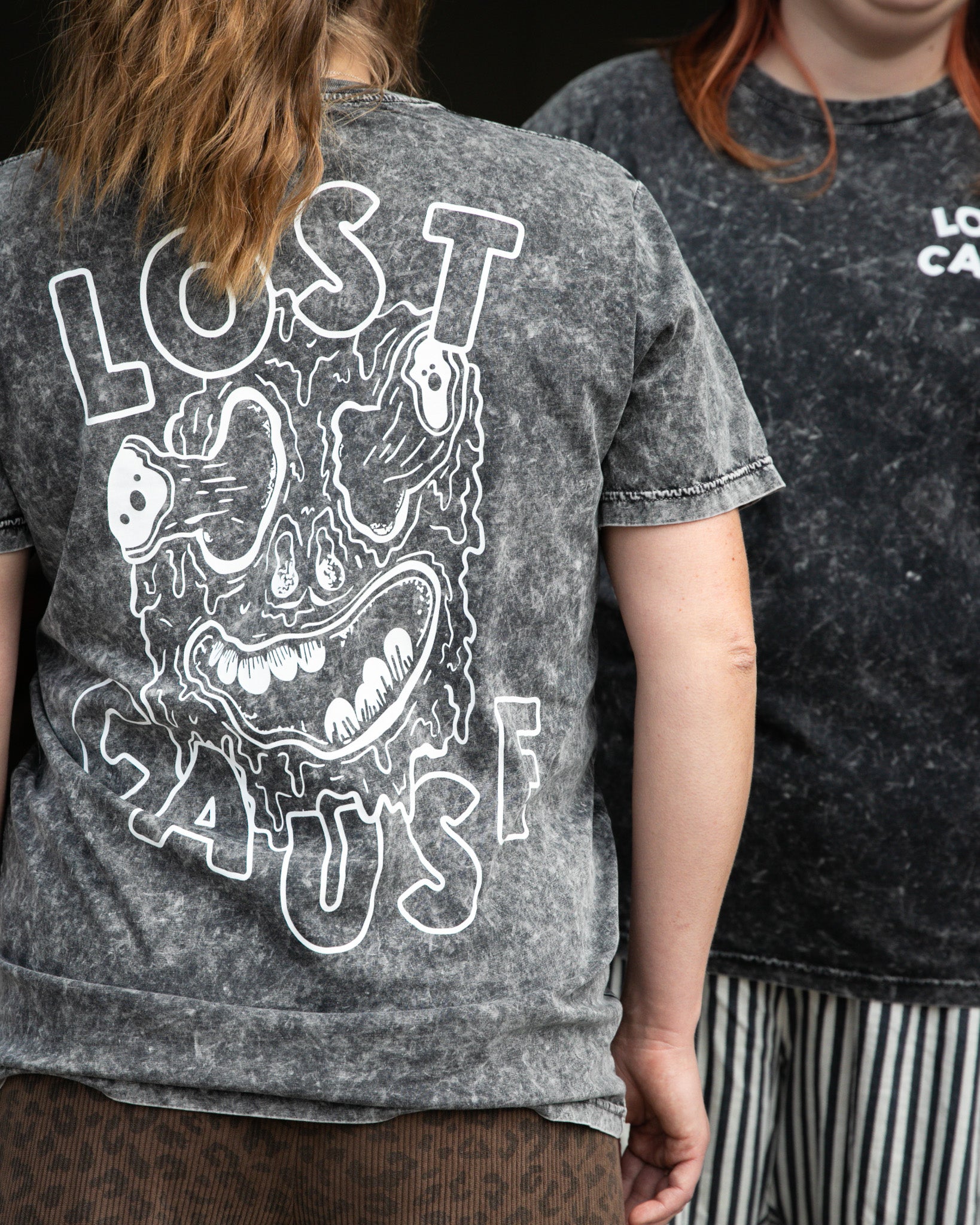 Black Acid Wash Monster Tee