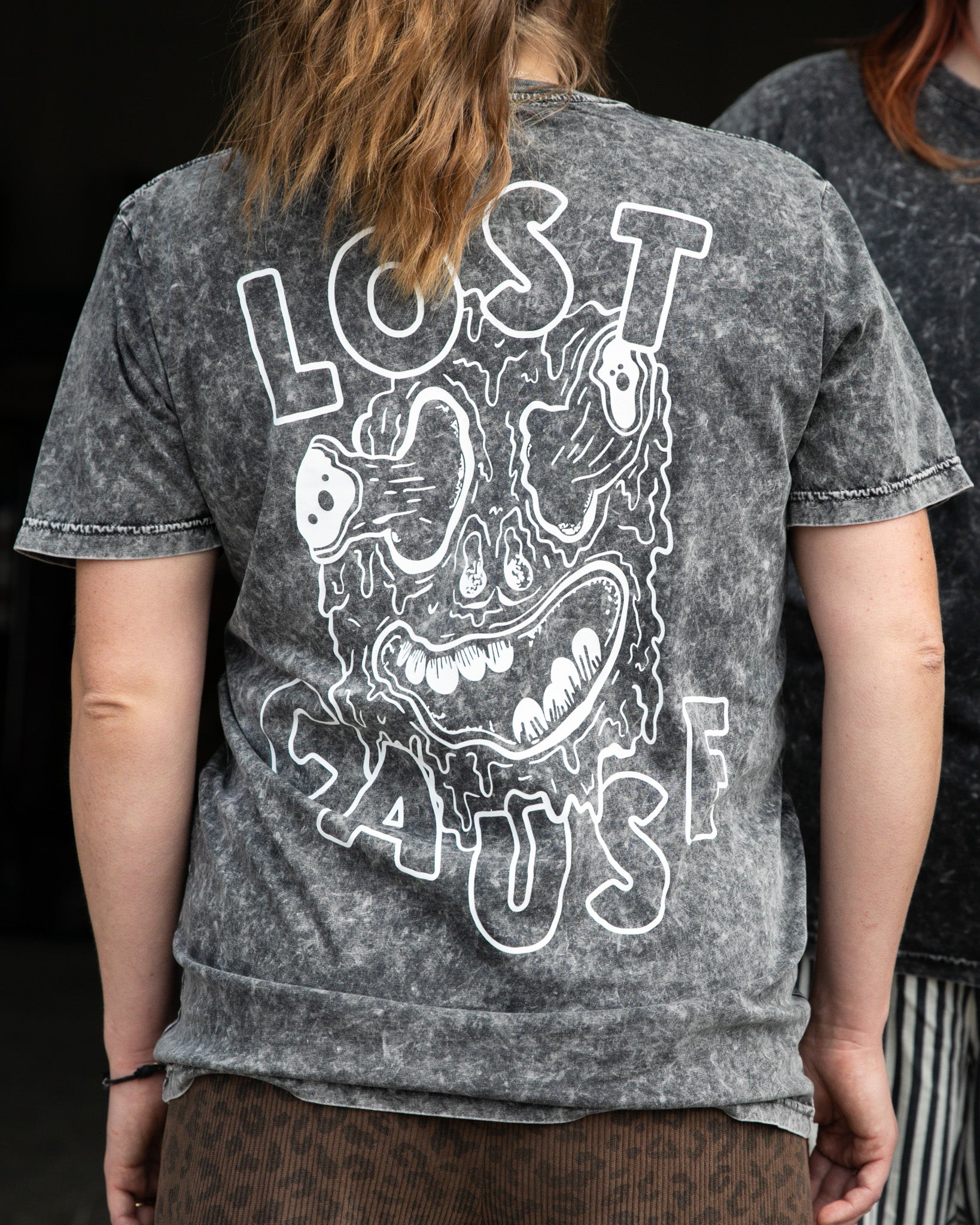 Black Acid Wash Monster Tee
