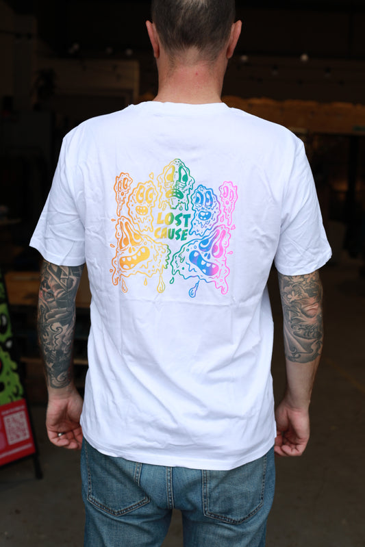 Rainbow White Organic Tee